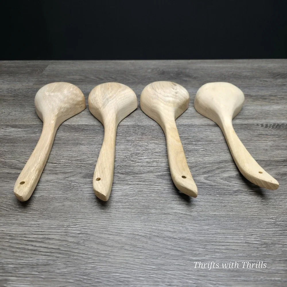 4 Peice Wooden Soup Ladles - Excellent For All Types Of Cooking And Serving Food